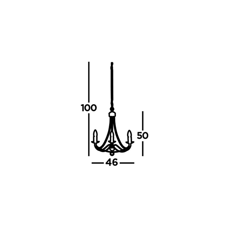 Searchlight - Lustr na řetězu MAYPOLE 3xE14/60W/230V černá