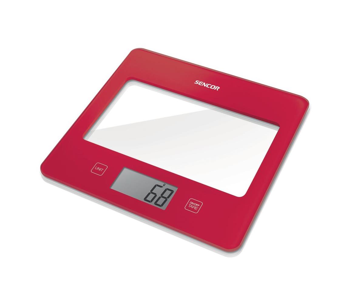 Sencor Sencor - Digitální kuchyňská váha 1xCR2032 červená FT0857