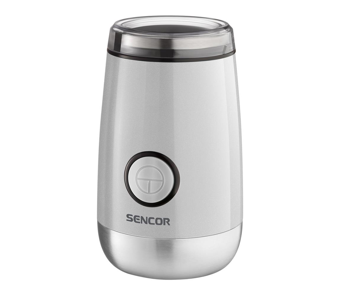 Sencor Sencor - Elektrický mlýnek na zrnkovou kávu 60 g 150W/230V bílá/chrom FT0137