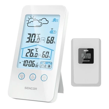 Sencor - Meteostanice s LCD displejem 2xAAA bílá