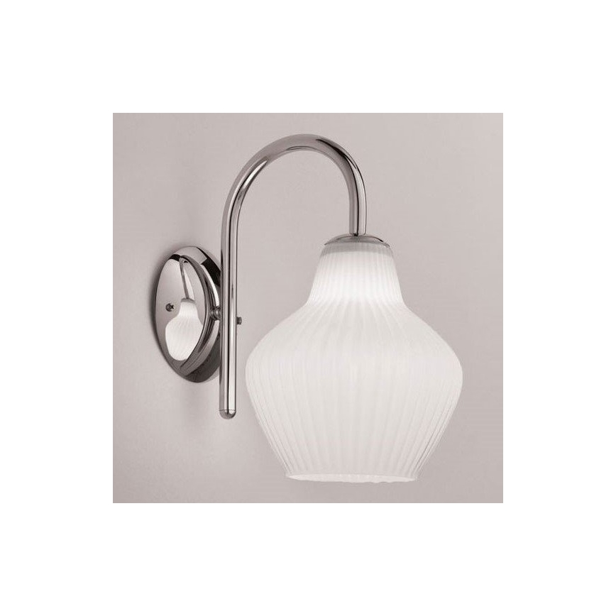 SIRU - Nástěnná lampa LONDON 1xE27/60W/230V bílá/lesklý chrom benátské sklo