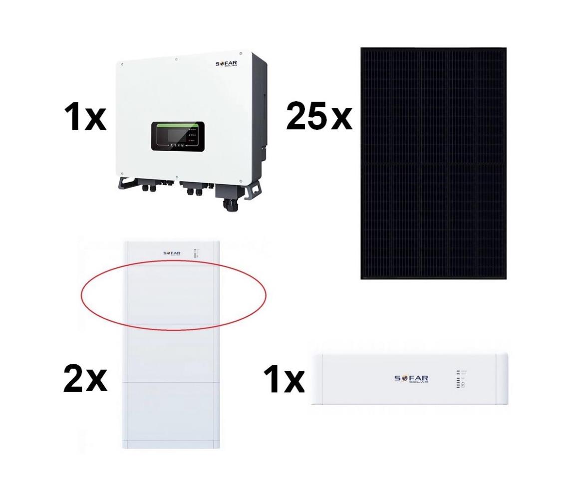 SOFAR SOLAR Solární sestava SOFAR Solar-10kWp RISEN+10kW hybridní měnič 3f+10 kWh baterie TI9995-25ksA