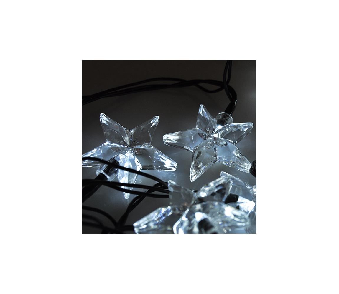 LED světelný řetěz Solight 1V30-W, hvězdy, 3m, studená bílá
