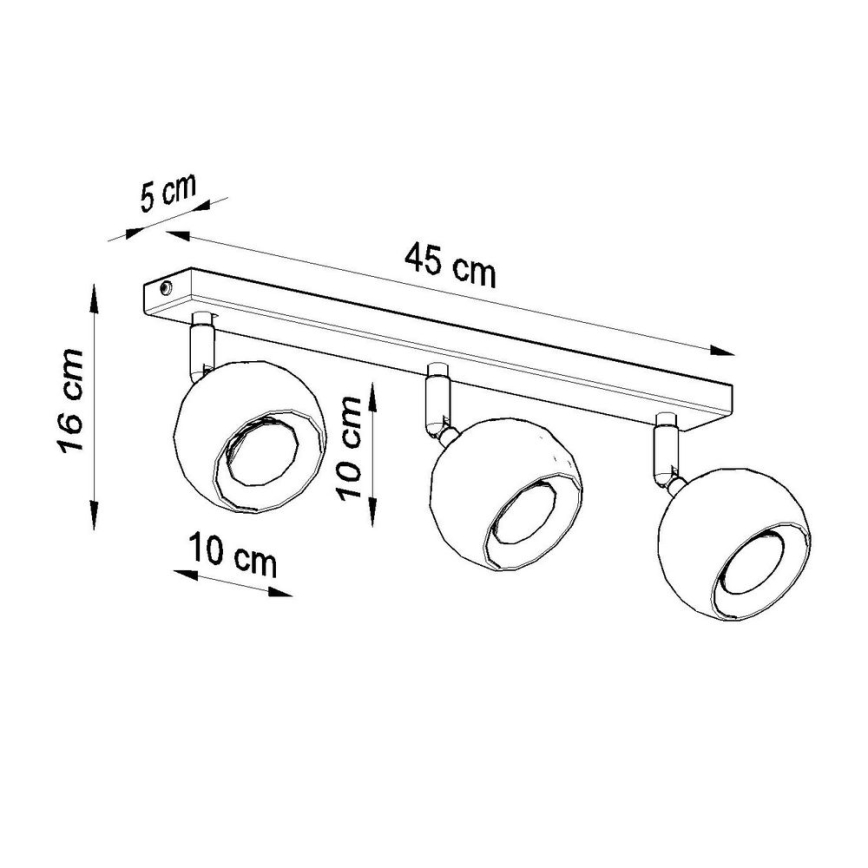 Stropní bodové svítidlo OCULARE 3xGU10/40W/230V