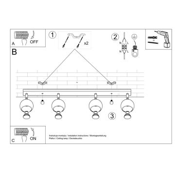 Stropní bodové svítidlo OCULARE 4xGU10/40W/230V