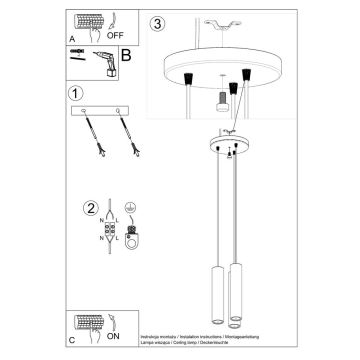 Lustr na lanku LINO 3xGU10/40W/230V buk