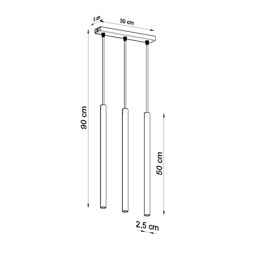 Lustr na lanku PASTELO 3xG9/8W/230V zlatá