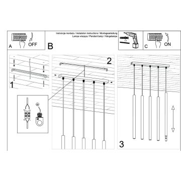 Lustr na lanku PASTELO 5xG9/8W/230V beton