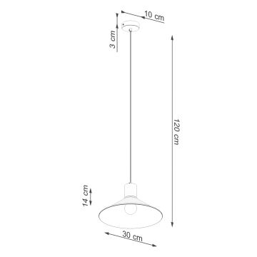 Lustr na lanku JAGA 1xE27/15W/230V pr. 30 cm bílá