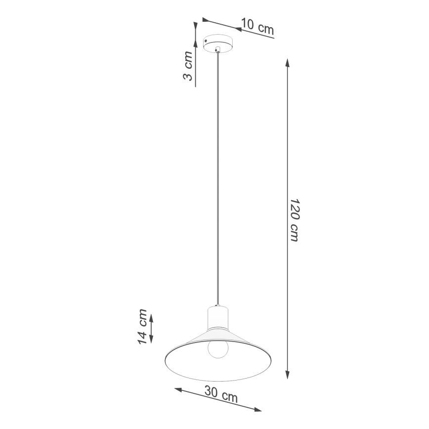 Lustr na lanku JAGA 1xE27/15W/230V pr. 30 cm bílá