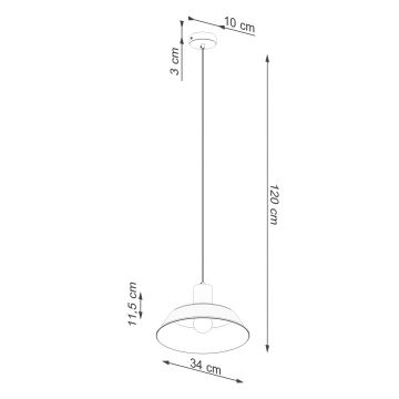 Lustr na lanku FANO 1xE27/15W/230V pr. 34 cm bílá