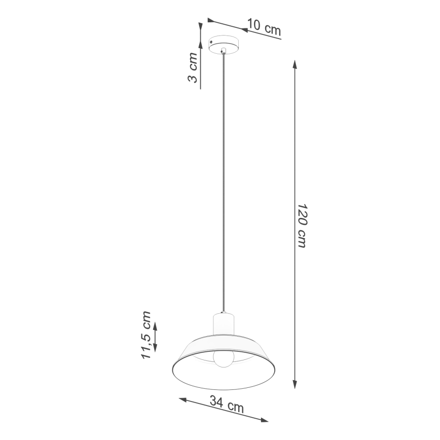 Lustr na lanku FANO 1xE27/15W/230V pr. 34 cm bílá