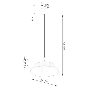 Lustr na lanku FRIKA 1xE27/15W/230V pr. 34 cm bílá