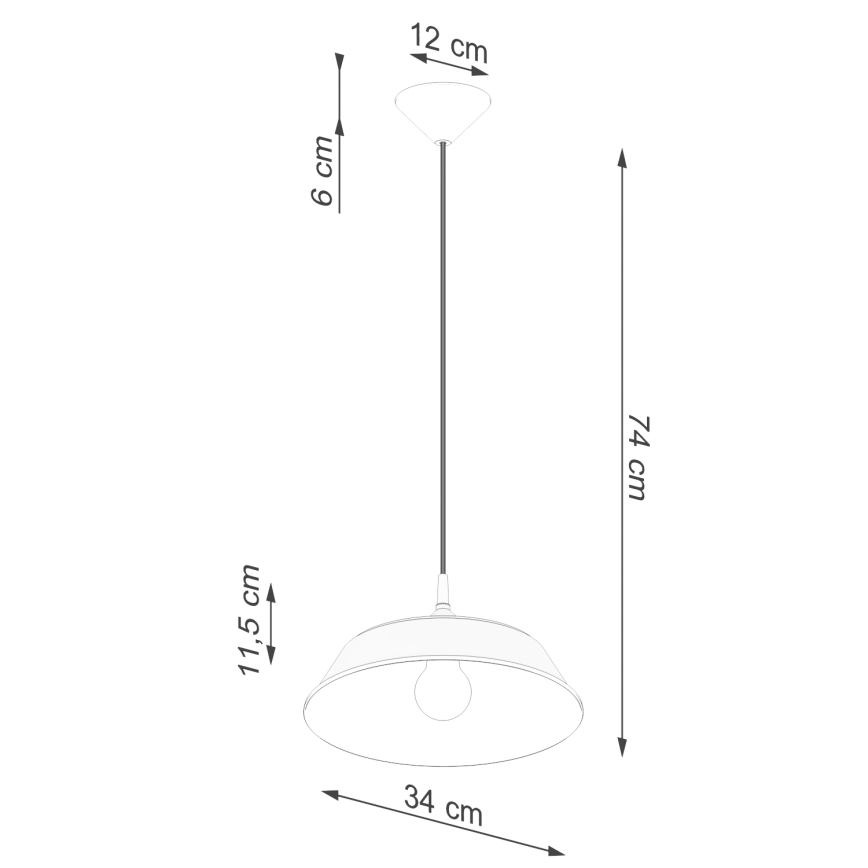 Lustr na lanku FRIKA 1xE27/15W/230V pr. 34 cm bílá