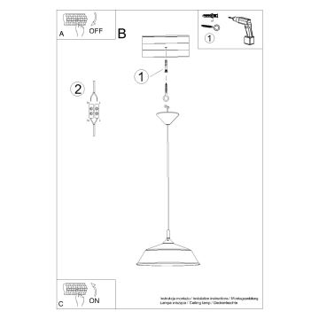 Lustr na lanku FRIKA 1xE27/15W/230V pr. 34 cm bílá