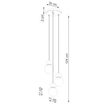 Lustr na lanku PEKKA 3xG9/8W/230V bílá