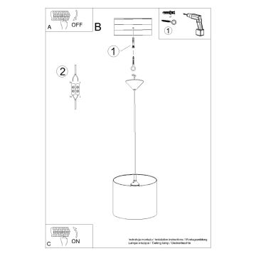 Dětský lustr na lanku CAT 1xE27/15W/230V pr. 30 cm kočka