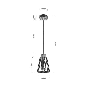 Spot-Light - Lustr na lanku ORAZIO 1xE27/60W/230V dub – FSC certifikováno