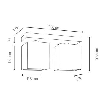 Stropní svítidlo GREAT 2xE27/25W/230V beton – FSC certifikováno