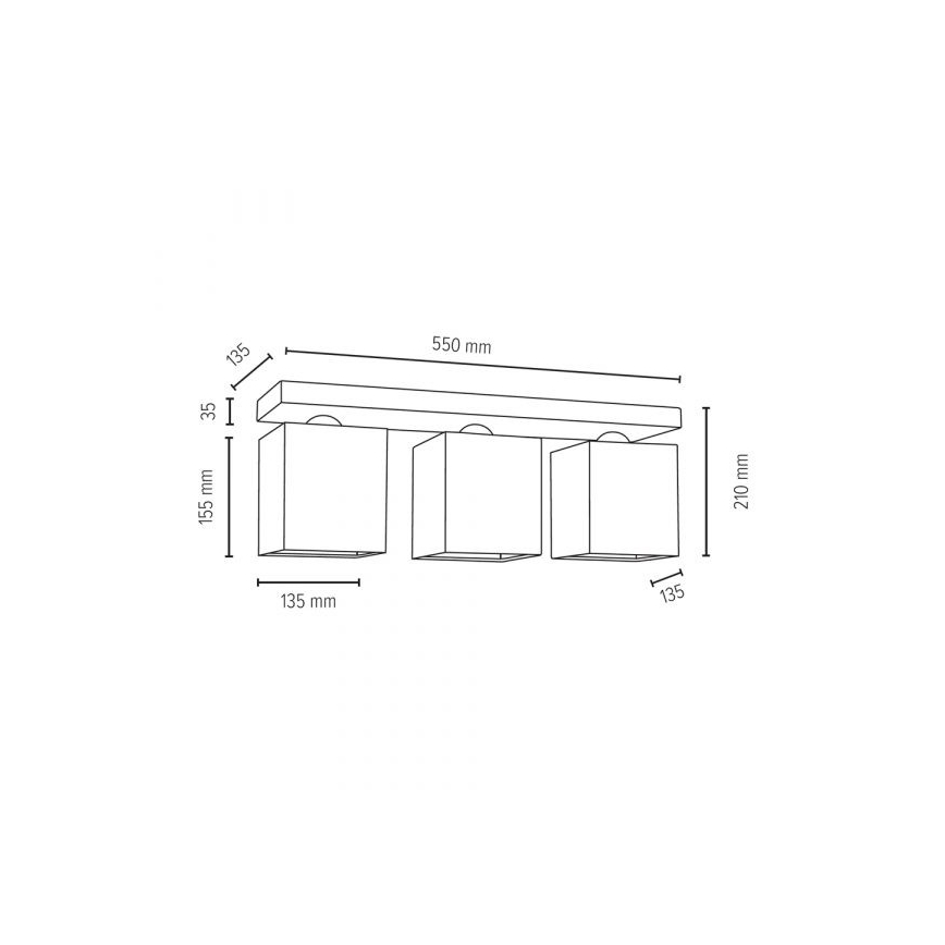 Stropní svítidlo GREAT 3xE27/25W/230V beton – FSC certifikováno