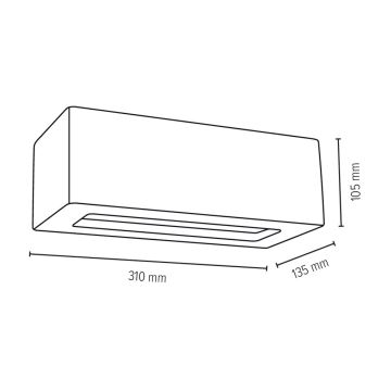 Nástěnné svítidlo BLOCK 1xE27/40W/230V beton – FSC certifikováno