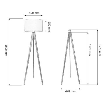 Stojací lampa ALBA 1xE27/60W/230V krémová/dub