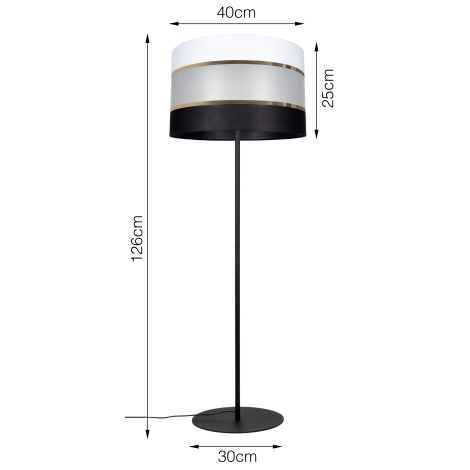 Stojací lampa CORAL 1xE27/60W/230V černá/bílá