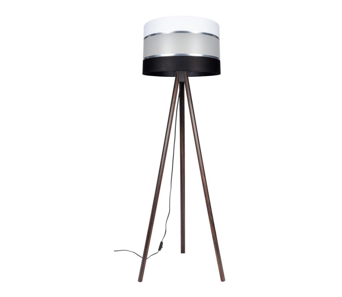  Stojací lampa CORAL 1xE27/60W/230V wenge/černá/bílá/chrom 