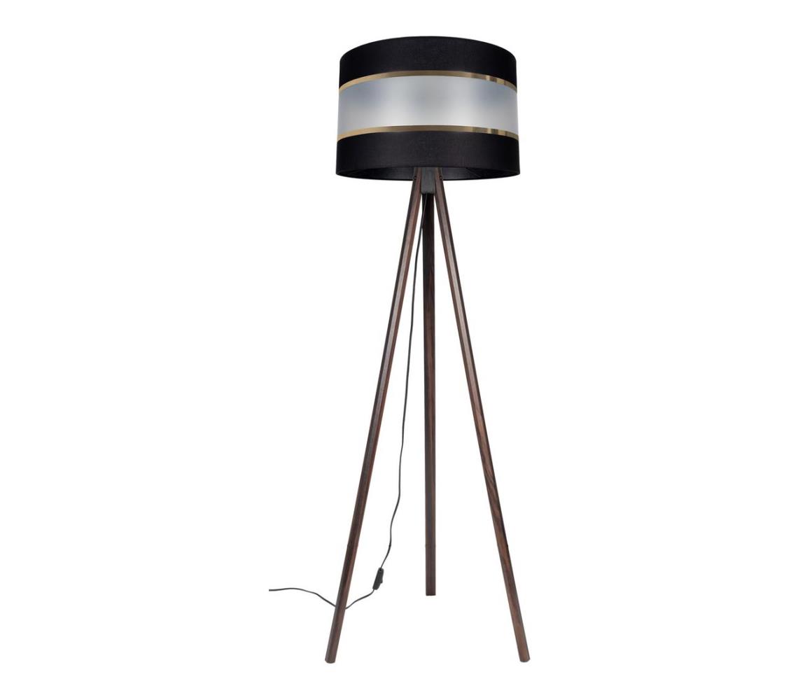  Stojací lampa CORAL 1xE27/60W/230V wenge/černá/zlatá 