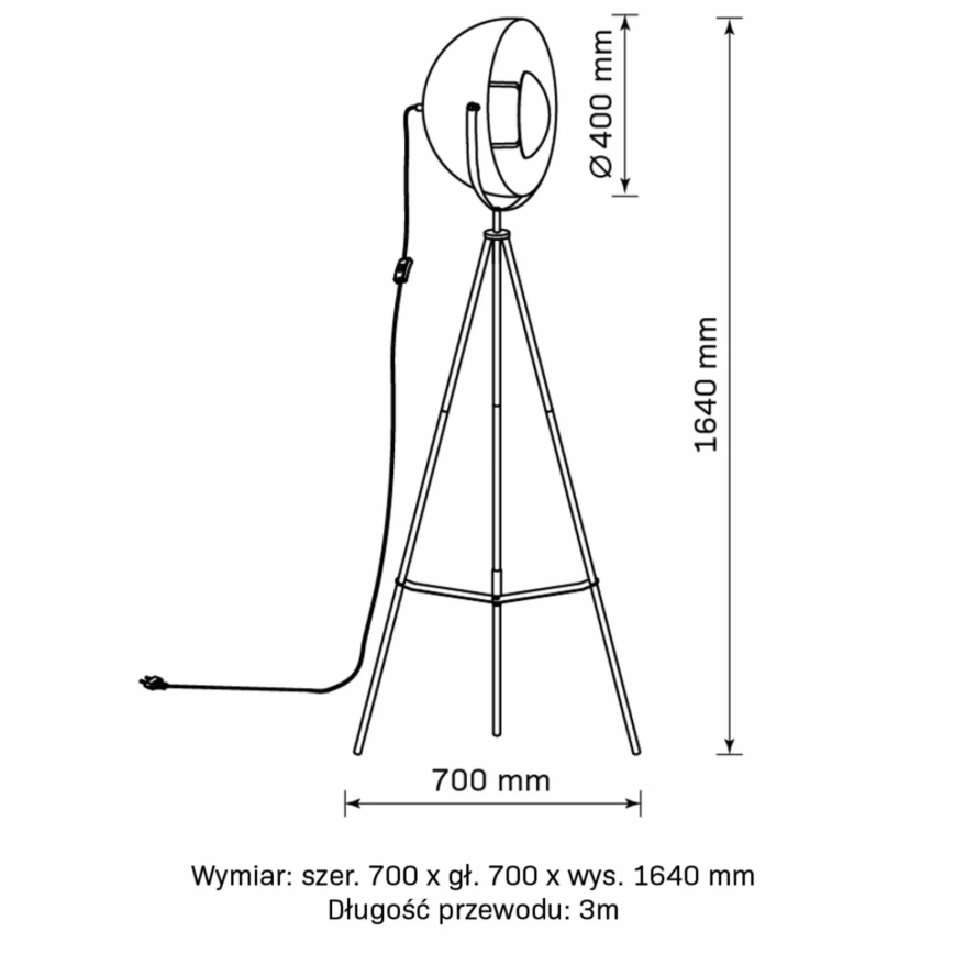 Stojací lampa MATYLDA 1xE27/20W/230V černá/zlatá