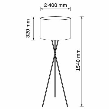 Stojací lampa TEKLA 1xE27/20W/230V černá