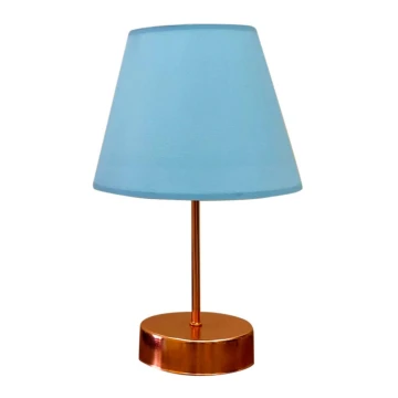 Stolní lampa 1xE27/60W/230V modrá/měděná