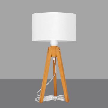 Stolní lampa ALBA 1xE27/60W/230V bílá/dub