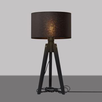 Stolní lampa ALBA 1xE27/60W/230V černá/borovice