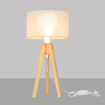 Stolní lampa ALBA 1xE27/60W/230V krémová/borovice