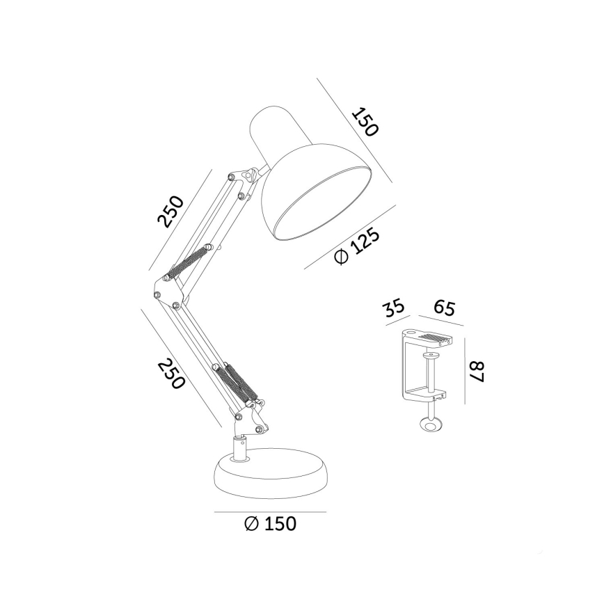 Stolní lampa AURIQ 1xE27/60W/230V bílá