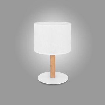 Stolní lampa DEVA 1xE27/60W/230V bílá/dřevo