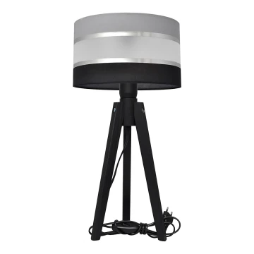 Stolní lampa HELEN 1xE27/60W/230V šedá/černá/chrom/borovice