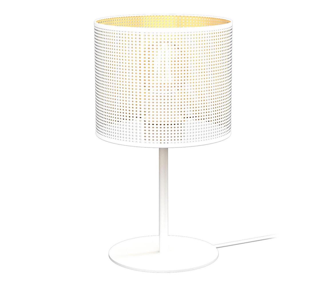 Luminex Stolní lampa LOFT SHADE 1xE27/60W/230V pr. 18 cm bílá/zlatá LU5270
