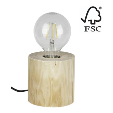 Stolní lampa TRABO 1xE27/25W/230V borovice – FSC certifikováno