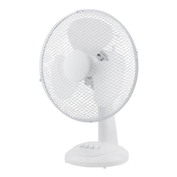 Stolní ventilátor 30cm, bílý, 3 rychlosti, 40W