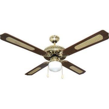 Stropní ventilátor 1xE27/70W/230V pr. 132 cm hnědá/zlatá