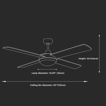 Stropní ventilátor 2xE27/35W/230V + dálkové ovládání