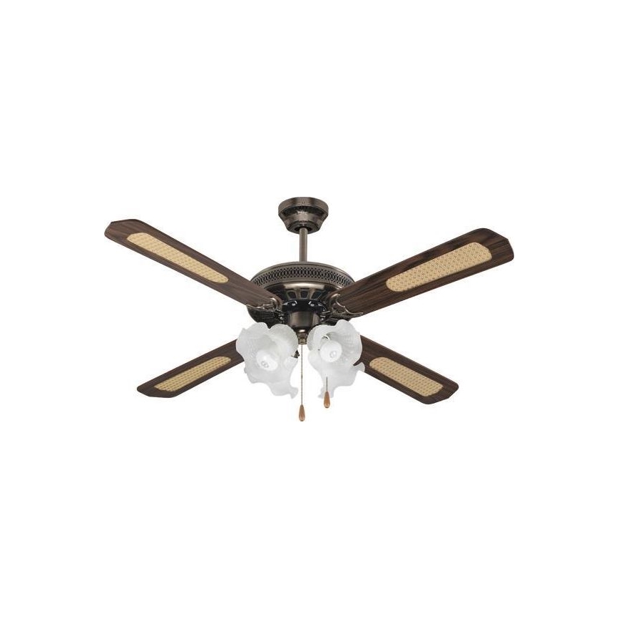 Stropní ventilátor 4xE27/70W/230V pr. 132 cm hnědá/bronz