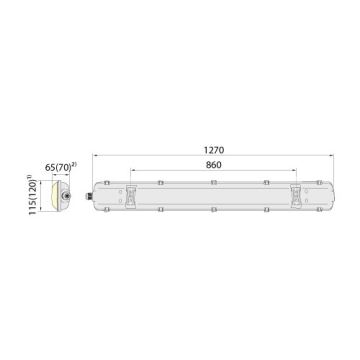 Technické zářivkové svítidlo 2xG13/18W/230V IP65 1270mm