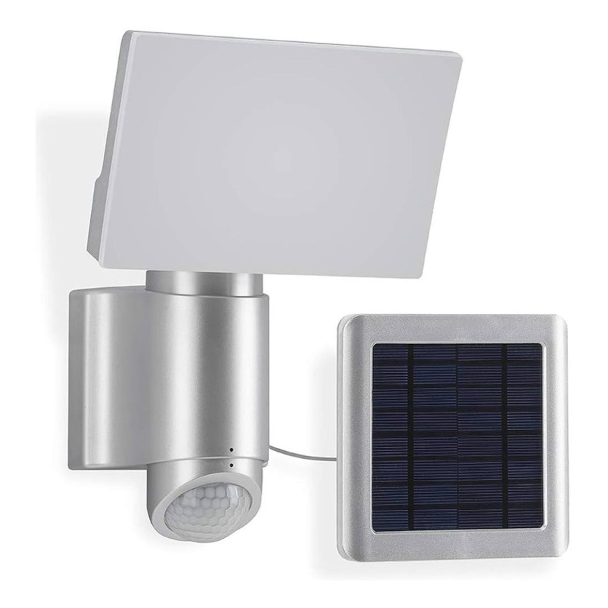 Telefunken 304704TF - LED Solární nástěnný reflektor se senzorem LED/6W/3,7V IP44 stříbrná