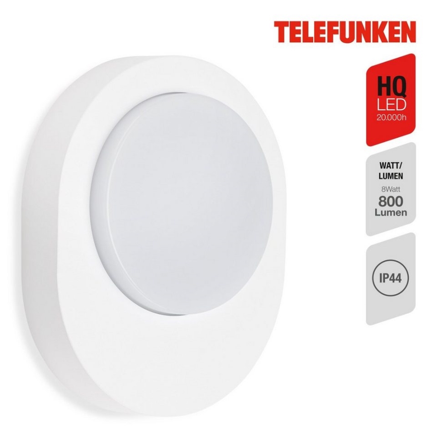 Telefunken 312006TF - LED Venkovní nástěnné svítidlo LED/8W/230V IP44 bílá