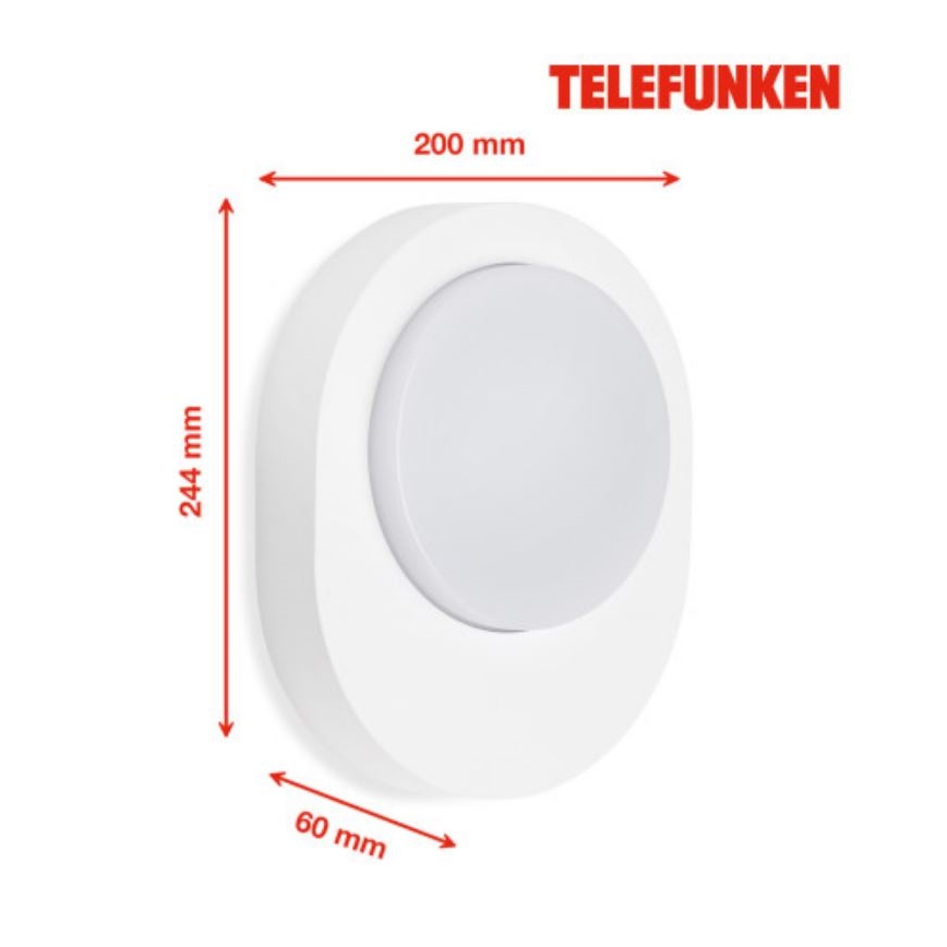 Telefunken 312006TF - LED Venkovní nástěnné svítidlo LED/8W/230V IP44 bílá