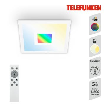Telefunken 319006TF - LED RGBW Stmívatelné svítidlo LED/16W/230V 2700-6500K + dálkové ovládání
