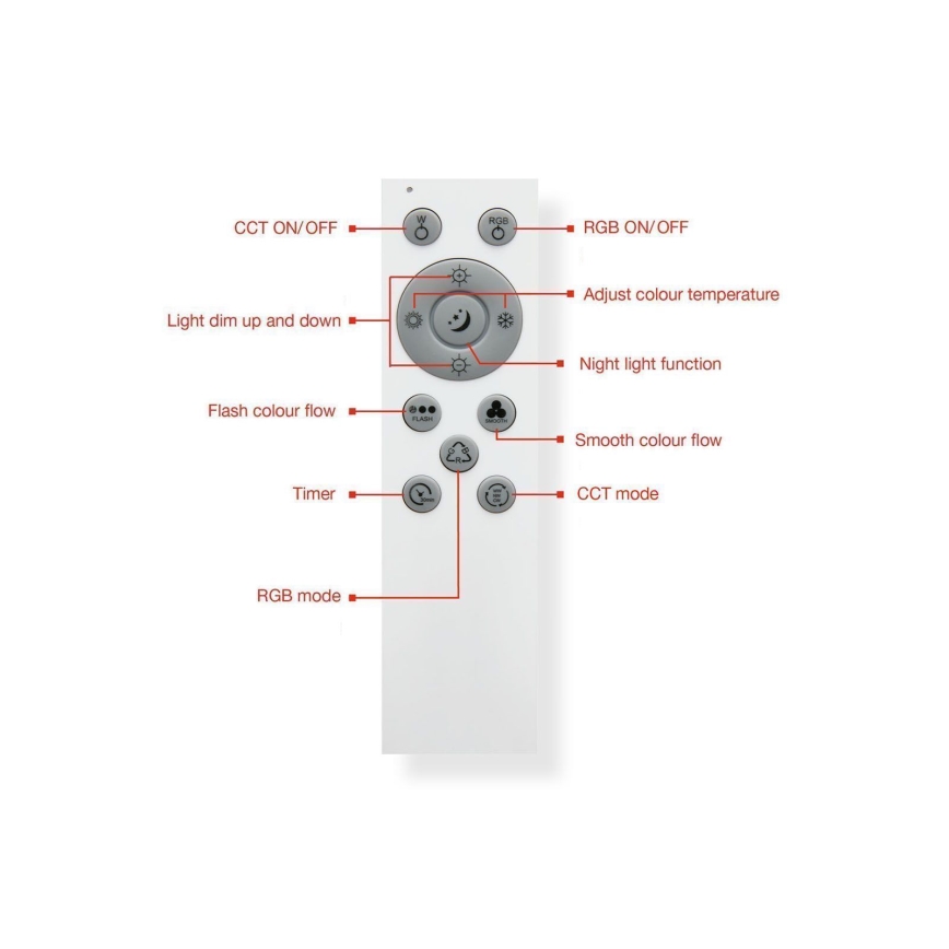 Telefunken 319006TF - LED RGBW Stmívatelné svítidlo LED/16W/230V 2700-6500K + dálkové ovládání